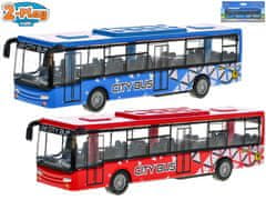 2-Play Prometni avtobus 15 cm kovinski vzvratni del - mešanica barv (rdeča, modra)