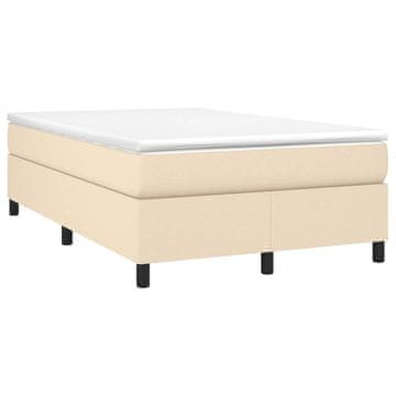 Vidaxl Box spring postelja z vzmetnico krem 120x190 cm blago