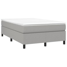 Greatstore Box spring postelja z vzmetnico svetlo siva 120x190 cm blago