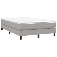 Greatstore Box spring postelja z vzmetnico svetlo siva 120x190 cm blago