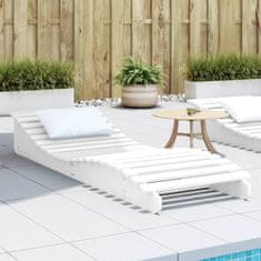 Greatstore Ležalnik bel 205x60x31,5 cm trdna borovina