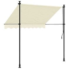 Vidaxl Zložljiva tenda krem 200x115 cm tkanina in jeklo