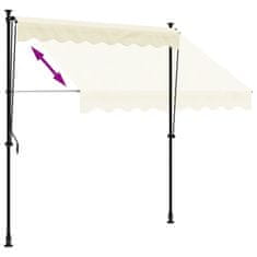Vidaxl Zložljiva tenda krem 200x115 cm tkanina in jeklo