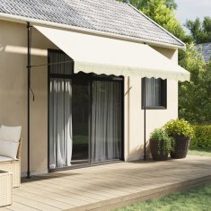 Vidaxl Zložljiva tenda krem 300x150 cm tkanina in jeklo