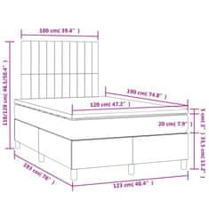 Vidaxl Box spring postelja z vzmetnico LED črna 120x190 cm blago