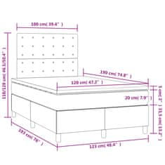 Vidaxl Box spring postelja z vzmetnico LED črna 120x190 cm žamet