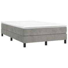 Greatstore Box spring postelja z vzmetnico svetlo siva 120x190 cm žamet