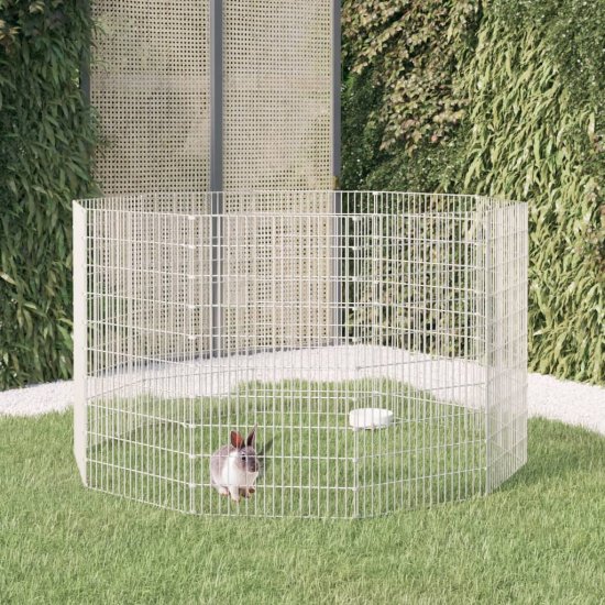 shumee vidaXL Ograda za živali na prostem z 10 paneli 54x100 cm železo