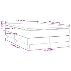 Greatstore Box spring postelja z vzmetnico taupe 120x190 cm blago