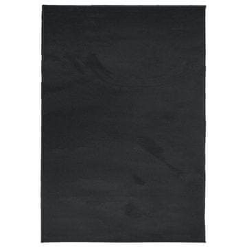 Vidaxl Preproga OVIEDO s kratkimi vlakni črna 140x200 cm