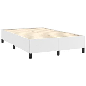 Vidaxl Posteljni okvir brez vzmetnice bela 120x190 cm umetno usnje