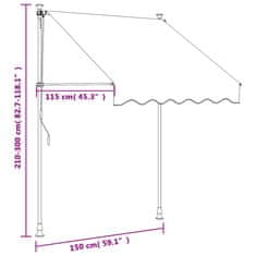 Vidaxl Zložljiva tenda antracit 150x150 cm tkanina in jeklo