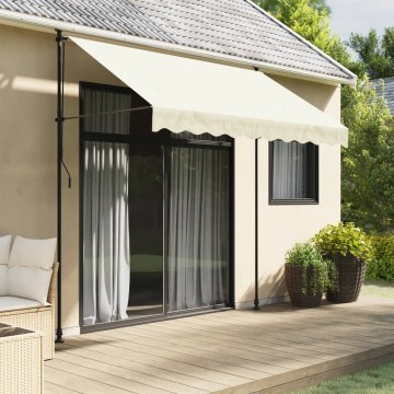 shumee Zložljiva tenda krem 250x150 cm tkanina in jeklo