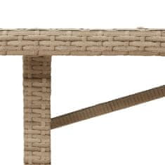 shumee Vrtna miza z leseno akacijevo ploščo bež 190x80x74 cm PE ratan