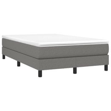 Vidaxl Box spring postelja z vzmetnico temno siva 120x190 cm blago