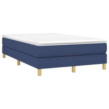 Vidaxl Box spring postelja z vzmetnico modra 120x190 cm blago