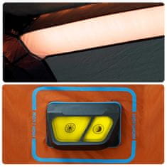 Vidaxl Šotor za kampiranje z LED za 6 oseb svetlo siv in oranžen