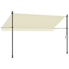 Vidaxl Zložljiva tenda krem 350x150 cm tkanina in jeklo