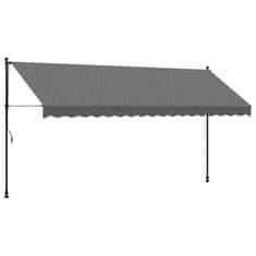 Vidaxl Zložljiva tenda antracit 400x150 cm tkanina in jeklo
