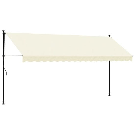 Vidaxl Zložljiva tenda krem 400x150 cm tkanina in jeklo