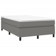 Greatstore Box spring postelja z vzmetnico temno siva 120x190 cm blago