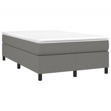 Vidaxl Box spring postelja z vzmetnico temno siva 120x190 cm blago
