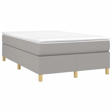Vidaxl Box spring postelja z vzmetnico svetlo siva 120x190 cm blago