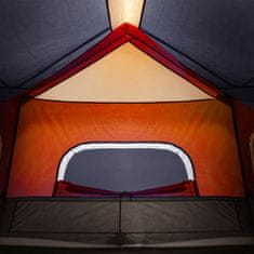 Vidaxl Šotor za kampiranje z LED za 6 oseb svetlo siv in oranžen