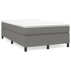 Greatstore Box spring postelja z vzmetnico temno siva 120x190 cm blago