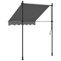 Vidaxl Zložljiva tenda antracit 150x150 cm tkanina in jeklo