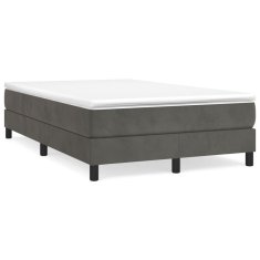 Greatstore Box spring postelja z vzmetnico temno siv 120x190 cm žamet