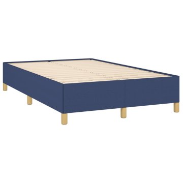 Vidaxl Posteljni okvir brez vzmetnice moder 120x190 cm blago