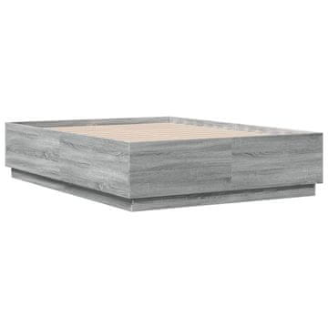 Vidaxl Posteljni okvir siva sonoma 140x190 cm inženirski les
