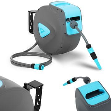 Hillvert Vrtna cev z avtomatskim stenskim navijalom, 20 m + 2 m, 1/2''