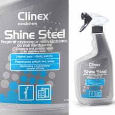 NEW CLINEX Shine Čistilo in loščilo za pohištvo in opremo Steel 650ML
