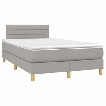 Vidaxl Boxspring postelja z vzmetnico svetlo siva 120x190 cm blago