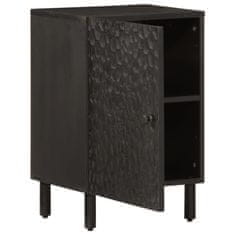 Greatstore Kopalniška omarica črna 38x33x58 cm trden mangov les