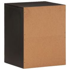 shumee Stenska kopalniška omarica črna 38x33x48 cm trden mangov les