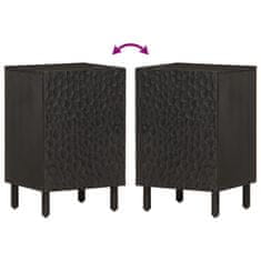 Greatstore Kopalniška omarica črna 38x33x58 cm trden mangov les