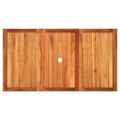 Greatstore Vrtna miza siva 140x80x75 cm poli ratan in akacijev les