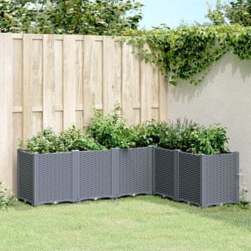 Vidaxl vidaXL Vrtni sadilnik, siv, 160x120x53 cm, PP