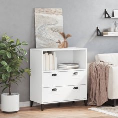 shumee Knjižna omara VIKEN bela 80x40x90 cm trdna borovina