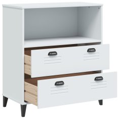 shumee Knjižna omara VIKEN bela 80x40x90 cm trdna borovina