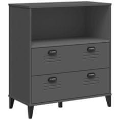 shumee Komoda VIKEN antracitno siva 80x40x90 cm trdna borovina