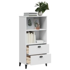 shumee Knjižna omara VIKEN bela 60x35x123 cm trdna borovina