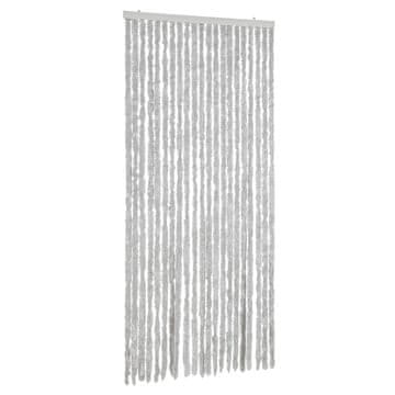 Vidaxl Zavesa proti mrčesu siva 100x200 cm šenilja