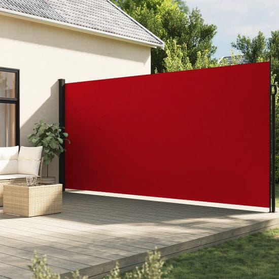 shumee Zložljiva stranska tenda rdeča 200x500 cm