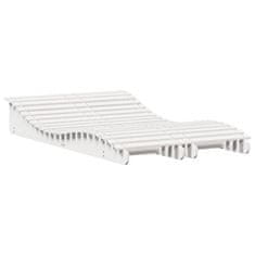 shumee Ležalnik 2 kosa bel 205x60x31,5 cm trdna borovina