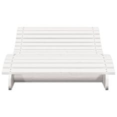 shumee Ležalnik bel 205x80x31,5 cm trdna borovina