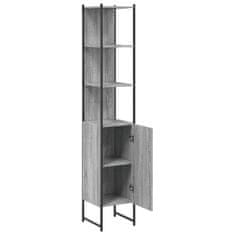 Greatstore Kopalniška omarica siva sonoma 33x33x185,5 cm inženirski les